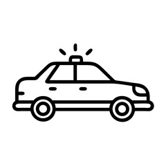Police Car Icon for Law Enforcement and Security Themes