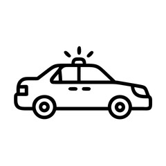 Fototapeta premium Police Car Icon for Law Enforcement and Security Themes