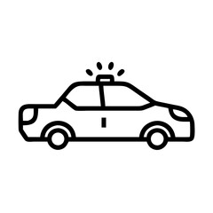 Police Car Icon for Law Enforcement and Security Themes