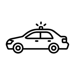 Police Car Icon for Law Enforcement and Security Themes