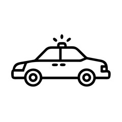 Police Car Icon for Law Enforcement and Security Themes