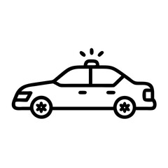 Police Car Icon for Law Enforcement and Security Themes