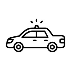 Police Car Icon for Law Enforcement and Security Themes