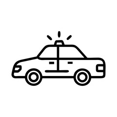 Obraz premium Police Car Icon for Law Enforcement and Security Themes