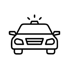 Police Car Icon for Law Enforcement and Security Themes