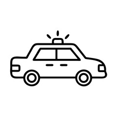 Police Car Icon for Law Enforcement and Security Themes
