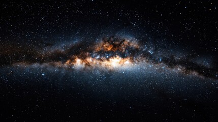 Fototapeta premium bright milky way in a black sky.