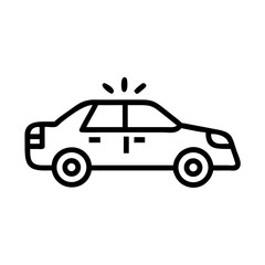 Police Car Icon for Law Enforcement and Security Themes