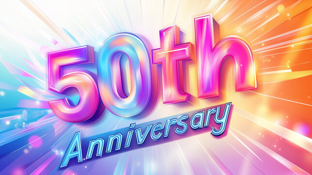 Anniversary celebration background with 50th anniversary text and lights

 - Powered by Adobe