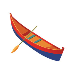  canoe isolated vector art illustration