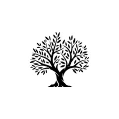Naklejka premium Olive tree silhouette icon. Design element for logo, label, sign. Vector illustration