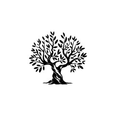 Obraz premium Olive tree silhouette icon. Design element for logo, label, sign. Vector illustration