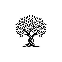 Naklejka premium Olive tree silhouette icon. Design element for logo, label, sign. Vector illustration
