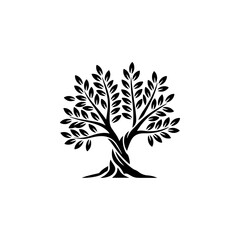 Fototapeta premium Olive tree silhouette icon. Design element for logo, label, sign. Vector illustration