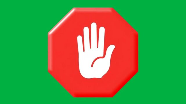 Animated Stop Hand Sign with Green Screen Chroma Key
Green Screen Hand Stop Animation - Easy Video Editing Asset
Animated Stop Symbol for Video Projects - Green Screen Footage