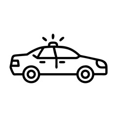 Police Car Icon for Law Enforcement and Security Themes