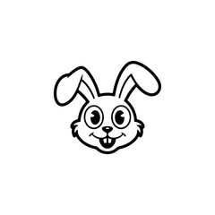 Illustration of rabbit head. Design element for logo, label, sign. Vector illustration
