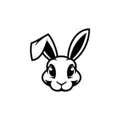 Illustration of rabbit head. Design element for logo, label, sign. Vector illustration
