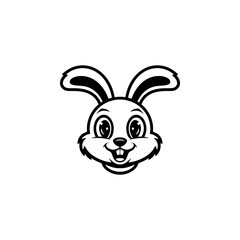 Illustration of rabbit head. Design element for logo, label, sign. Vector illustration