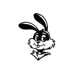 Illustration of rabbit head. Design element for logo, label, sign. Vector illustration