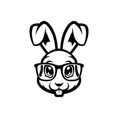 Illustration of rabbit head. Design element for logo, label, sign. Vector illustration