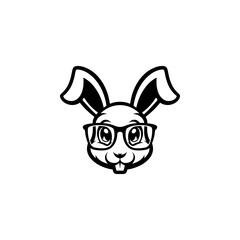Illustration of rabbit head. Design element for logo, label, sign. Vector illustration