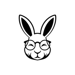 Illustration of rabbit head. Design element for logo, label, sign. Vector illustration