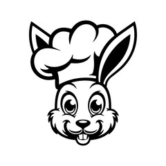 Illustration of rabbit head. Design element for logo, label, sign. Vector illustration