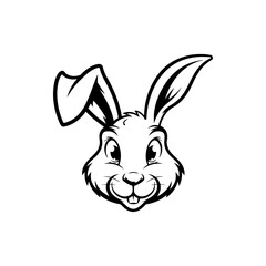 Illustration of rabbit head. Design element for logo, label, sign. Vector illustration