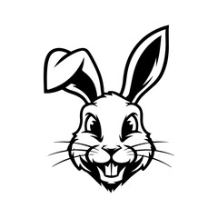 Illustration of rabbit head. Design element for logo, label, sign. Vector illustration