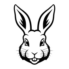 Illustration of rabbit head. Design element for logo, label, sign. Vector illustration