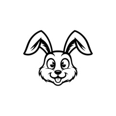 Illustration of rabbit head. Design element for logo, label, sign. Vector illustration