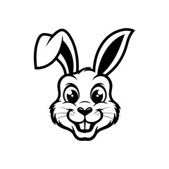 Illustration of rabbit head. Design element for logo, label, sign. Vector illustration