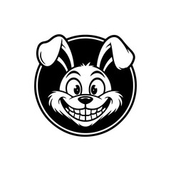 Illustration of rabbit head. Design element for logo, label, sign. Vector illustration