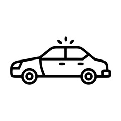 Police Car Icon for Law Enforcement and Security Themes