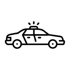 Police Car Icon for Law Enforcement and Security Themes