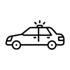 Police Car Icon for Law Enforcement and Security Themes