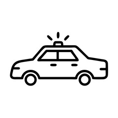 Police Car Icon for Law Enforcement and Security Themes