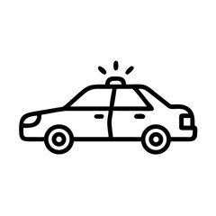 Police Car Icon for Law Enforcement and Security Themes