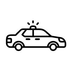 Police Car Icon for Law Enforcement and Security Themes