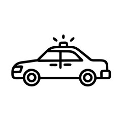Police Car Icon for Law Enforcement and Security Themes
