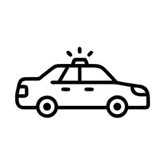 Police Car Icon for Law Enforcement and Security Themes
