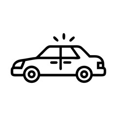Police Car Icon for Law Enforcement and Security Themes