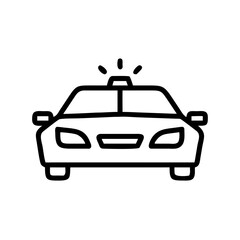 Police Car Icon for Law Enforcement and Security Themes