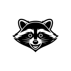 Illustration of racoon head. Design element for logo, label, sign. Vector illustration