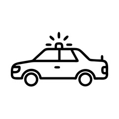Police Car Icon for Law Enforcement and Security Themes