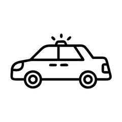 Police Car Icon for Law Enforcement and Security Themes