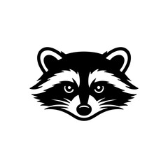 Illustration of racoon head. Design element for logo, label, sign. Vector illustration
