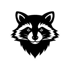 Illustration of racoon head. Design element for logo, label, sign. Vector illustration