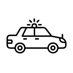 Police Car Icon for Law Enforcement and Security Themes